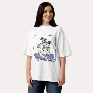 ZYNI Aesthetic Floral Organic Oversized Tee