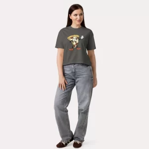 ZYNI Retro Cowboy Pizza Women's Heavyweight Boxy Tee