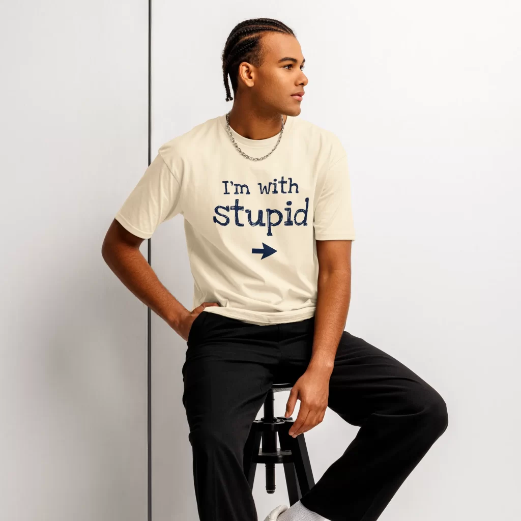 Men's "I'm with Stupid" Premium Retro Tee