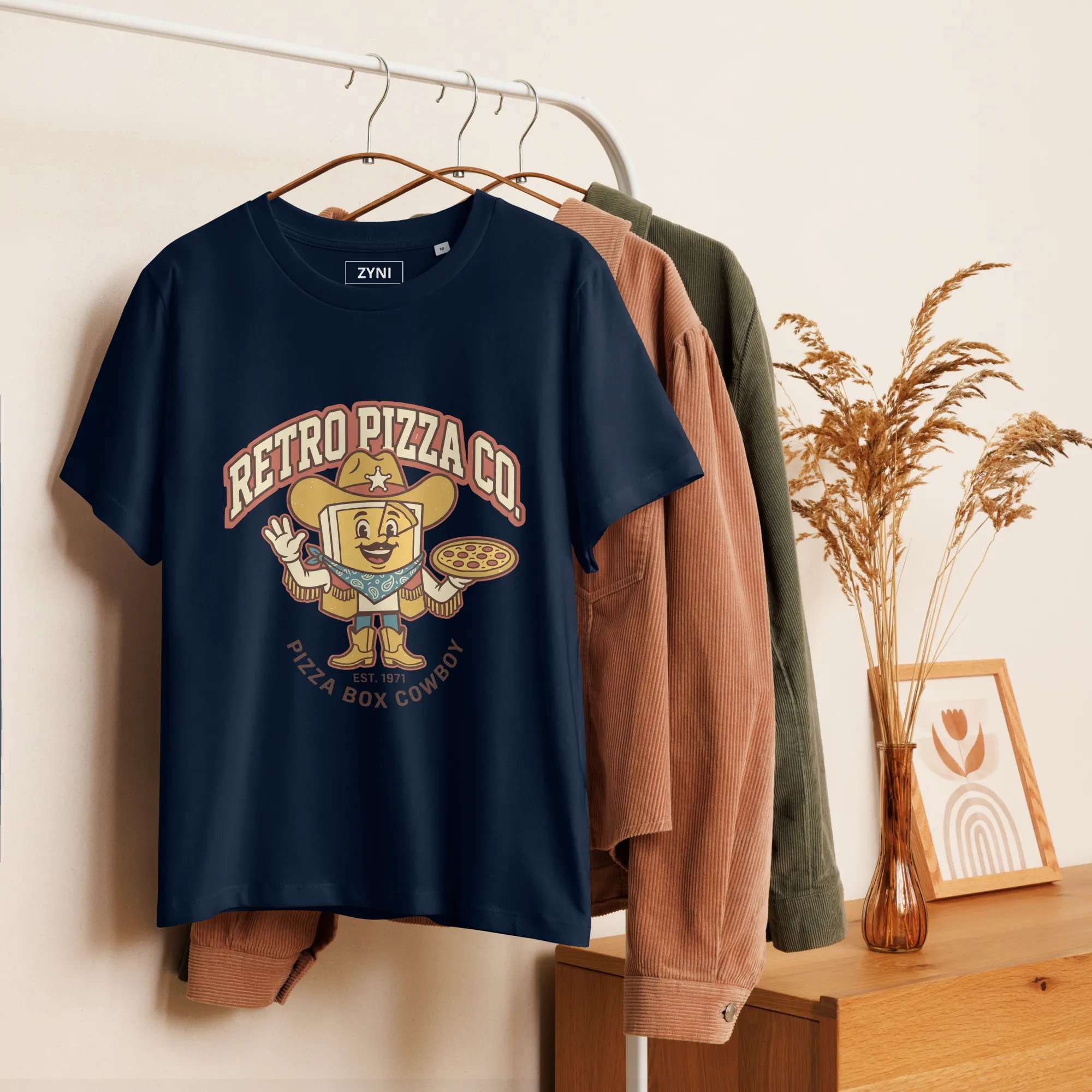Women's "Retro Cowboy Pizza" Vintage Boxy Tee - Image 5