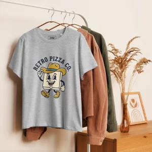 Women's Retro Pizza Cartoon Graphic Tee