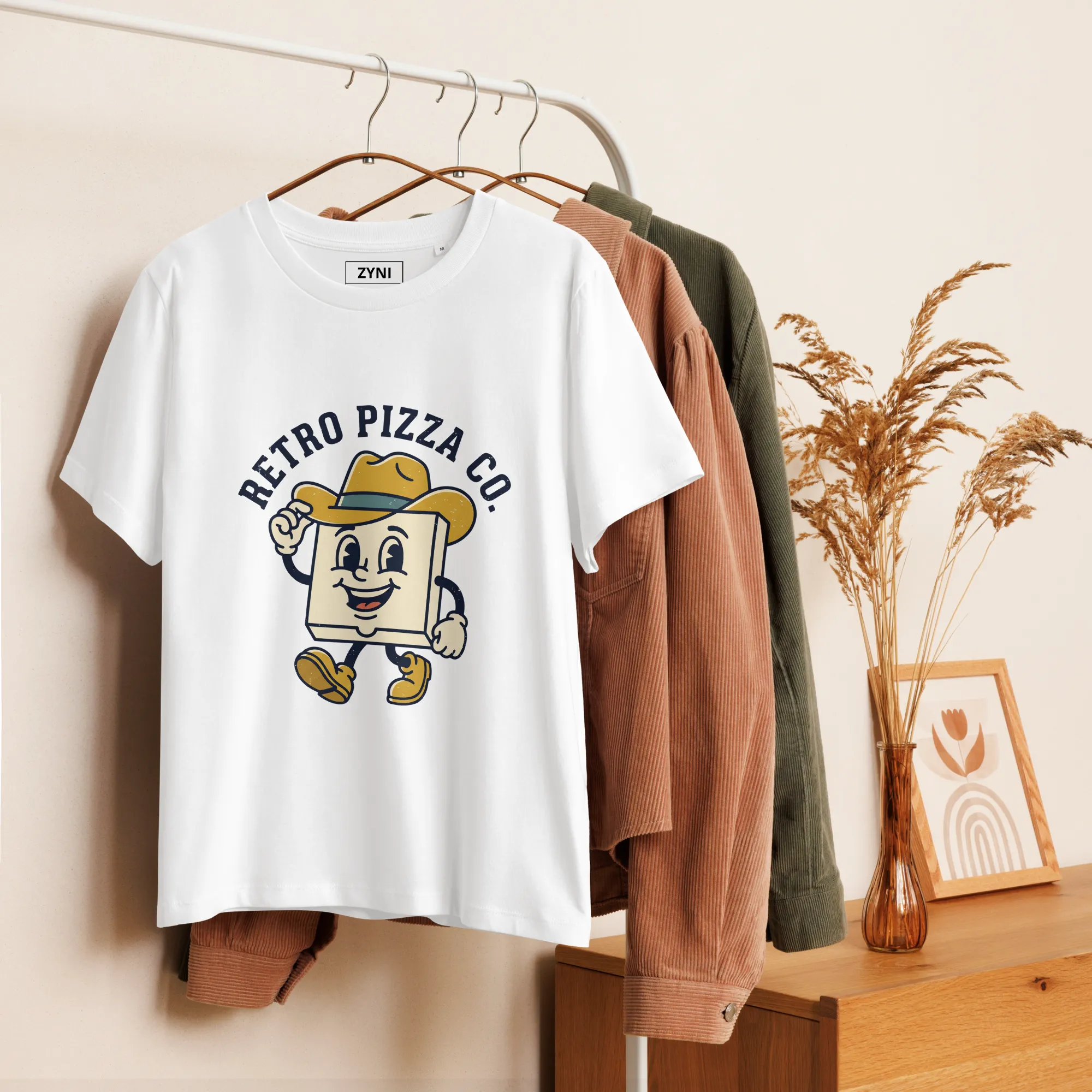 Women's Retro Pizza Cartoon Graphic Tee - Image 5